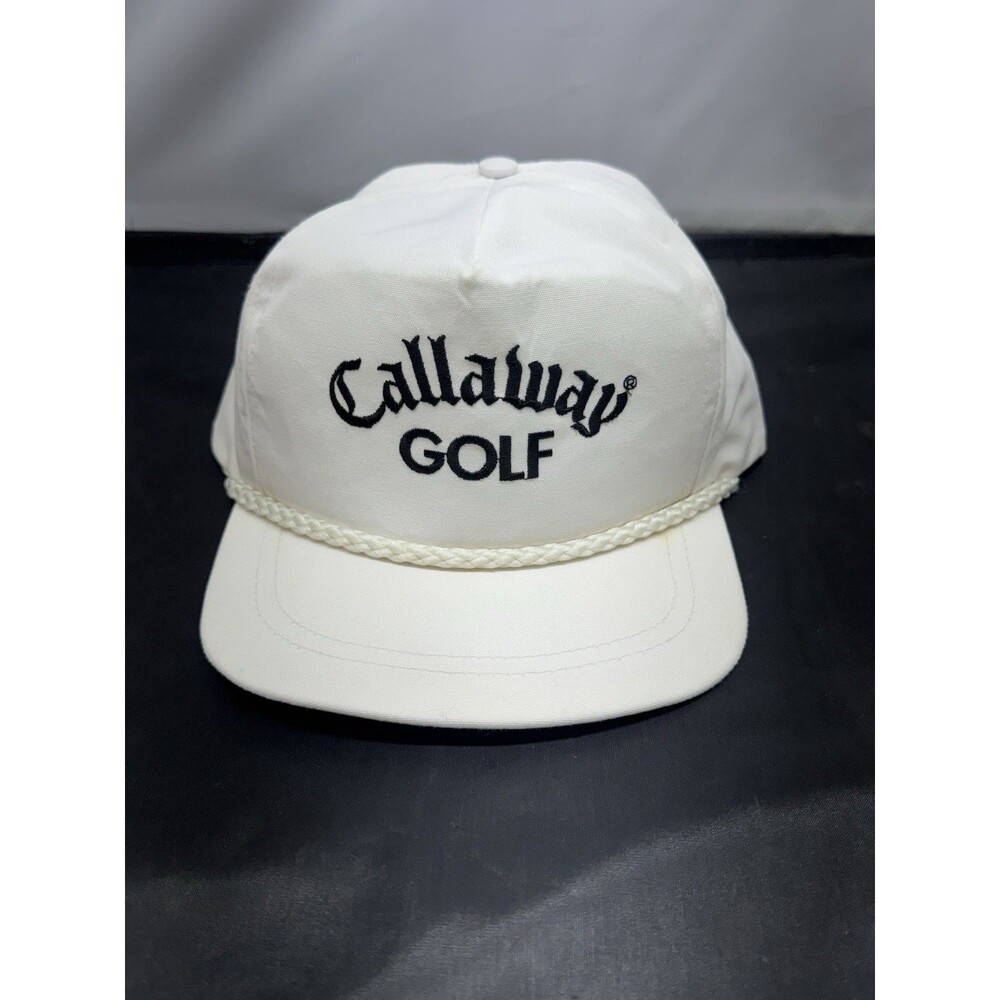 Callaway Golf Rope Strapback Hat White Golfing La Mode Vintage 90s